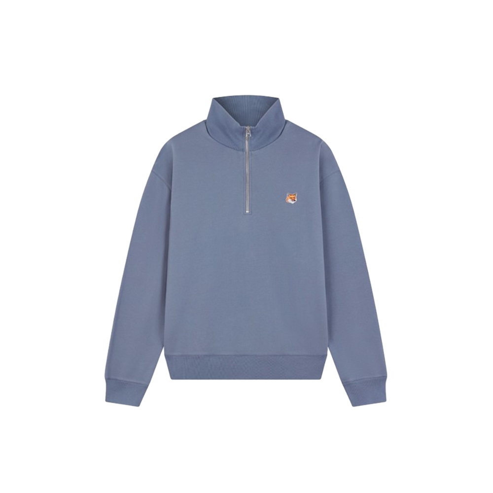 메종키츠네 남성 폭스 헤드 패치 컴포트 하프 집업 스웨트셔츠 MM00314KM0001 P154 | LOUVZE